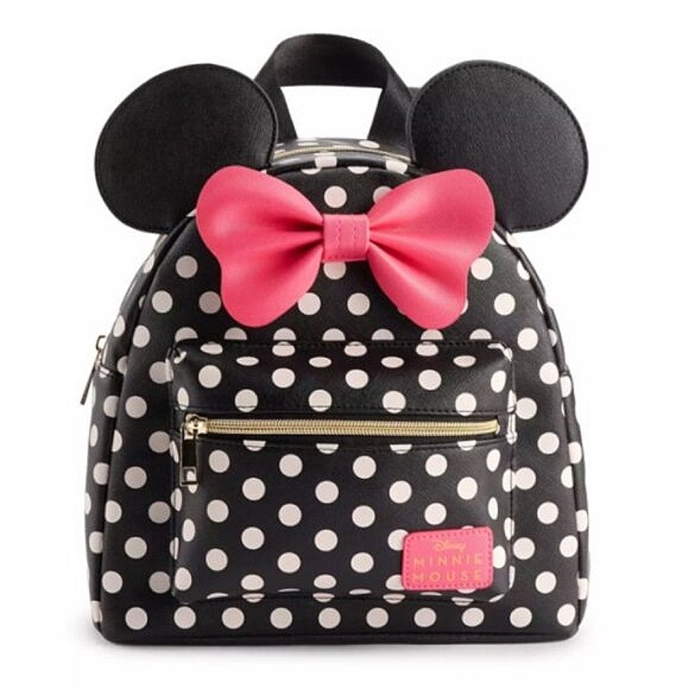 NWT! Disney Minnie Mouse Polka Dot Bow Mini Backpack Ears Hot Pink